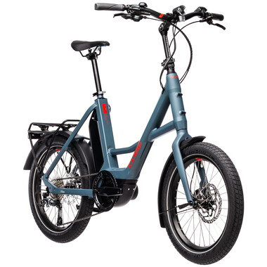 Bicicleta de paseo eléctrica CUBE COMPACT SPORT HYBRID WAVE Azul/Rojo 2021 0